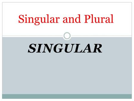 SINGULAR Singular and Plural. We add a or an before the Singular countable Noun 1- We add a to the nouns which start with consonant letter a book a dog.