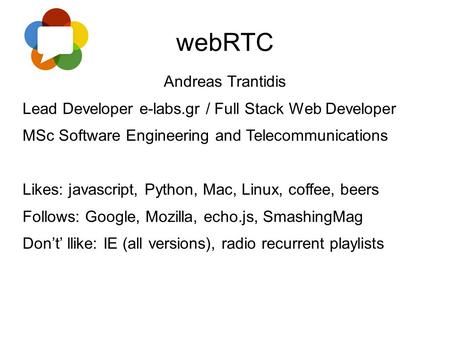 webRTC Andreas Trantidis