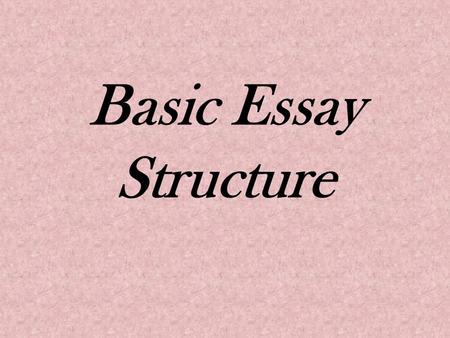 Basic Essay Structure.