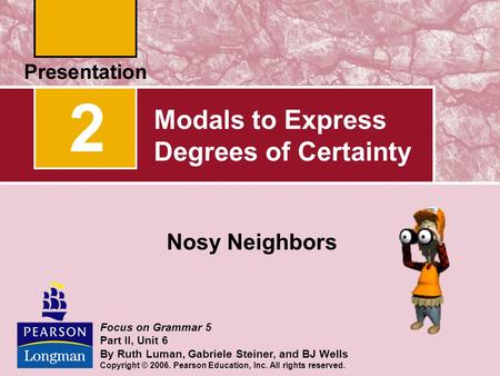 Modals to Express Degrees of Certainty