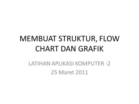 MEMBUAT STRUKTUR, FLOW CHART DAN GRAFIK LATIHAN APLIKASI KOMPUTER -2 25 Maret 2011.