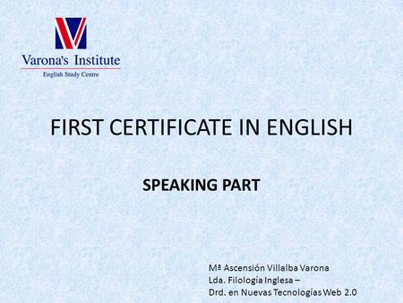 FIRST CERTIFICATE IN ENGLISH