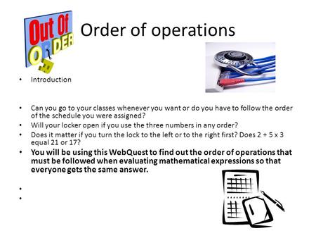 Order of operations Introduction