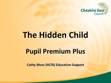 The Hidden Child Pupil Premium Plus Cathy Moss (HLTA) Education Support.