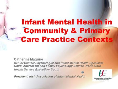Infant Mental Health in Community & Primary Care Practice Contexts