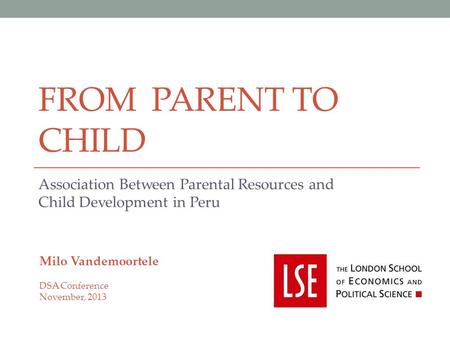 Association Between Parental Resources and Child Development in Peru