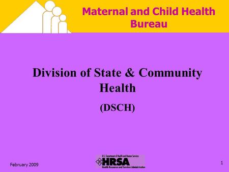 February 2009 1 Maternal and Child Health Bureau Division of State & Community Health (DSCH)