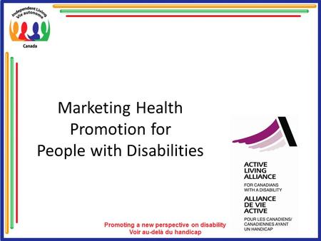 Marketing Health Promotion for People with Disabilities.