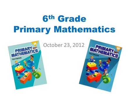 6th Grade Primary Mathematics