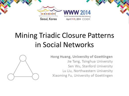 Mining Triadic Closure Patterns in Social Networks