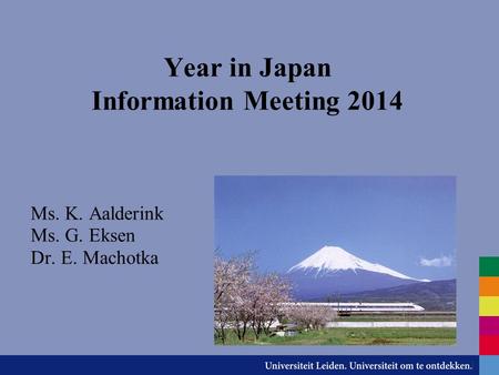 Year in Japan Information Meeting 2014