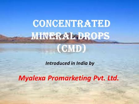 Concentrated Mineral Drops (Cmd)