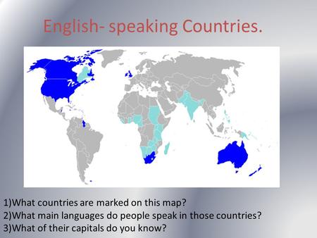 English- speaking Countries.