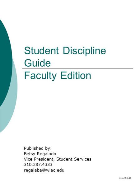 Student Discipline Guide Faculty Edition