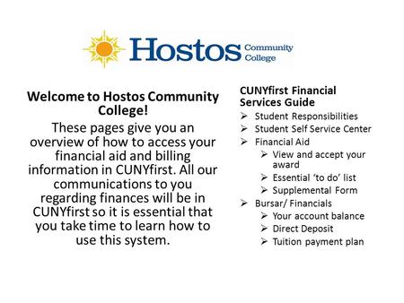 Welcome to Hostos Community College