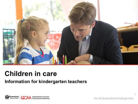 Children in care Information for kindergarten teachers 14867.