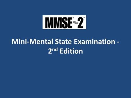 Mini-Mental State Examination - 2nd Edition