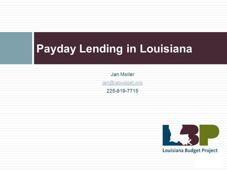 Payday Lending in Louisiana