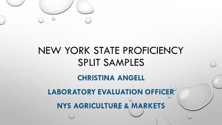 New York State Proficiency Split Samples