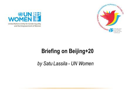 Briefing on Beijing+20 by Satu Lassila - UN Women.