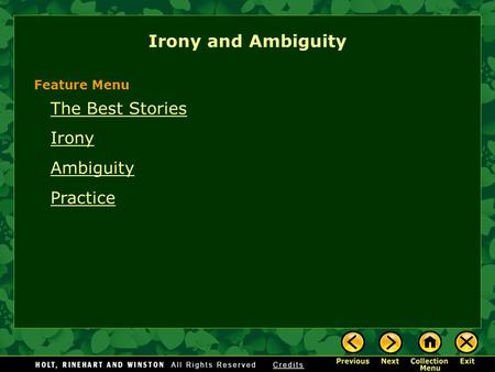 Irony and Ambiguity The Best Stories Irony Ambiguity Practice