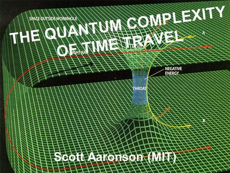 THE QUANTUM COMPLEXITY OF TIME TRAVEL Scott Aaronson (MIT)