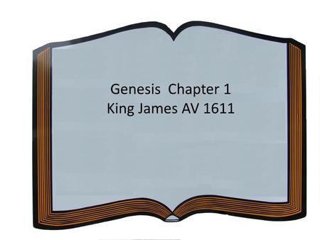 Genesis Chapter 1 King James AV 1611.