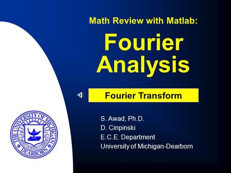 Math Review with Matlab: