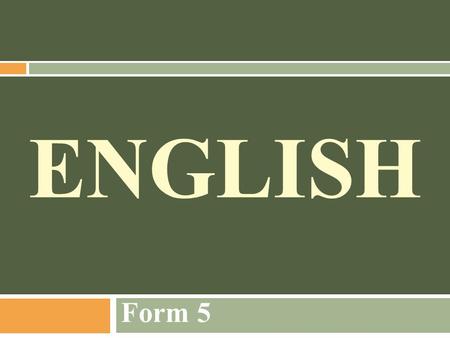 English Form 5.