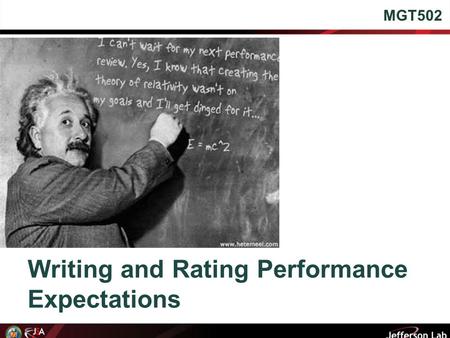 Writing and Rating Performance Expectations MGT502.