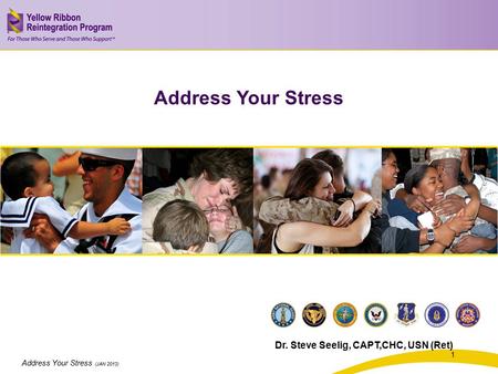Address Your Stress (JAN 2013) Address Your Stress Dr. Steve Seelig, CAPT,CHC, USN (Ret) 1.