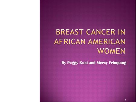 Breast Cancer in African American Women