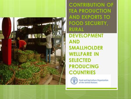 CONTRIBUTION OF TEA PRODUCTION AND EXPORTS TO FOOD SECURITY, RURAL DEVELOPMENT AND SMALLHOLDER WELLFARE IN SELECTED PRODUCING COUNTRIES.