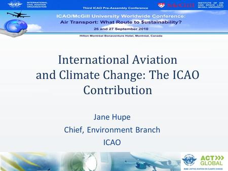 International Aviation and Climate Change: The ICAO Contribution