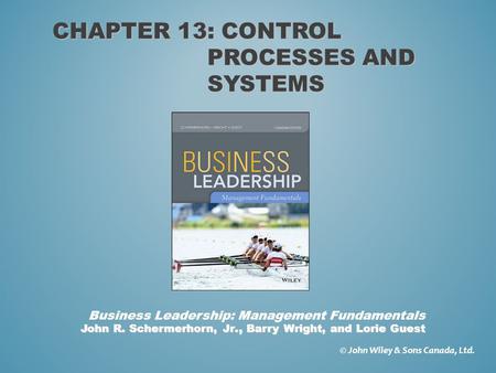 Chapter 13: Control processes and systems