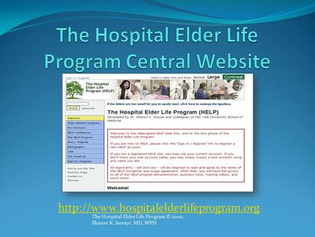 The Hospital Elder Life Program Central Website