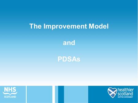 The Improvement Model and PDSAs. Aims of this session To understand the Model for Improvement and the PDSA Cycle To understand the purpose and application.
