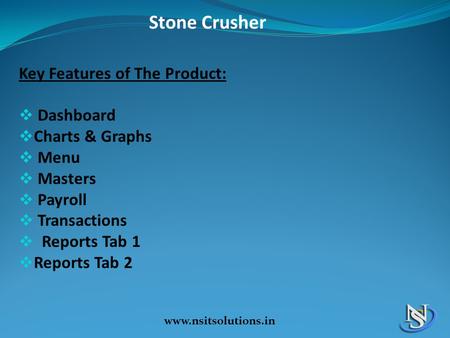 Stone Crusher Key Features of The Product: Dashboard Charts & Graphs