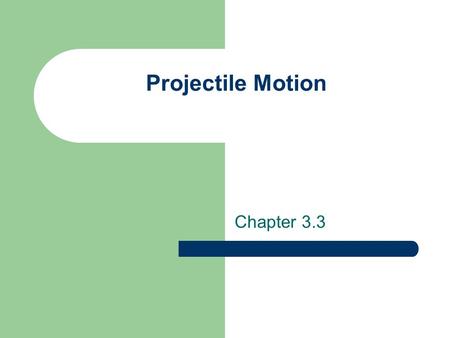 Projectile Motion Chapter 3.3. Objectives Recognize examples of projectile motion Describe the path of a projectile as a parabola Resolve vectors into.