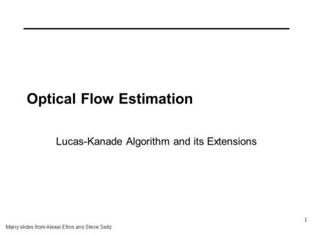 Optical Flow Estimation