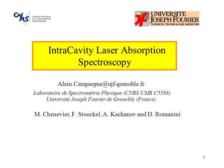 IntraCavity Laser Absorption Spectroscopy