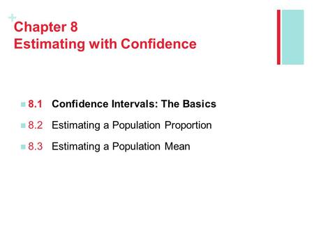 Chapter 8 Estimating with Confidence