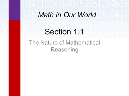 The Nature of Mathematical Reasoning