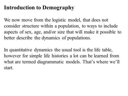 Introduction to Demography