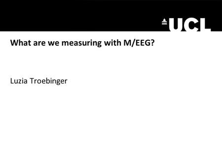 What are we measuring with M/EEG? Luzia Troebinger.