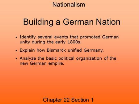 Building a German Nation