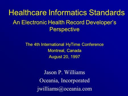 Healthcare Informatics Standards
