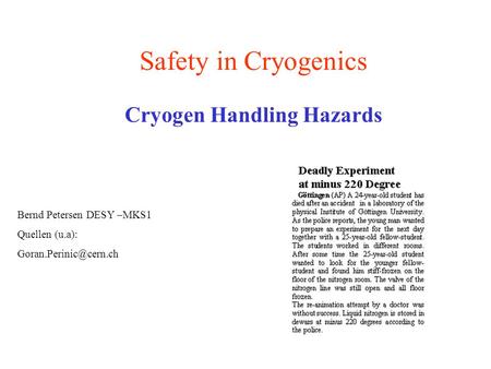 Cryogen Handling Hazards