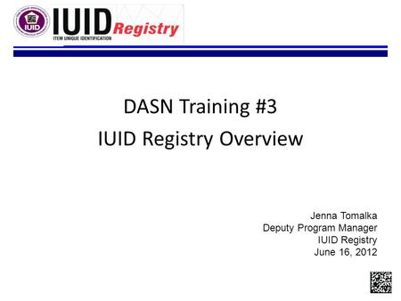 IUID Registry Overview