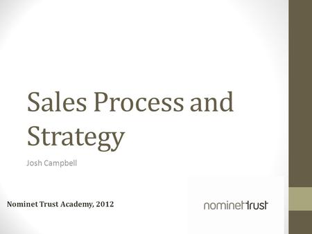 Sales Process and Strategy
